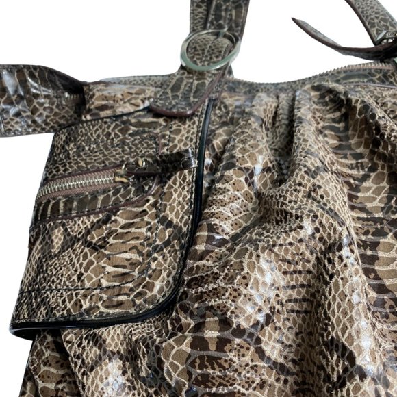 Liz Claiborne Faux Snakeskin Handbag Side Pockets W/ Matching Change Purse NWOT - Picture 5 of 10